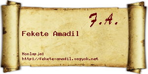 Fekete Amadil névjegykártya